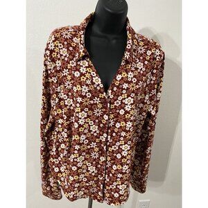 No Boundaries Women’s XXL (19) Juniors Blouse Button Down Floral Collared
